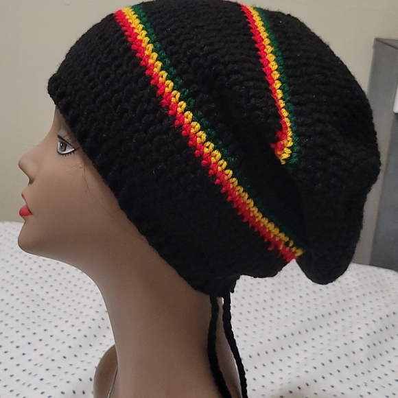 Rasta Drawstring Slouchy Tam$35 - Picture 4 of 4